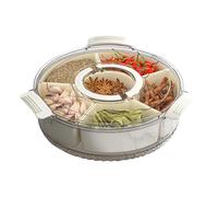 Divided Server Tray with Lid - Capacity Transparent | Snack Plate With Divided Compartments And Lid,For Party Snacks Fruit Starters Cheese Vegetables Crackers Dips Desserts Buffet Plateau