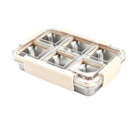 Divided Serving Dish Stainless Steel Leakproof Dishes to 6 | Tray with Dividers for Lunch Dinner Rack Thanksgiving Christmas Halloween