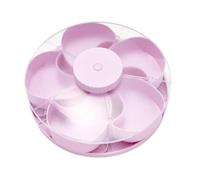 Divided Serving Tray - 22x22x5cm PP | Snack Container | Rotating Divided Serving Tray | Food Storage Box | Covered Fruit Vegetable Platter | Snack Organizer for Kitchen Picnic Travel Party