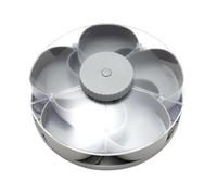 Divided Serving Tray | Non-Slip Rotating Dividers with Lid and Snack Container for Dipping Sauce Kitchen Picnic Dining Table Vegetables