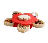 Divided Serving Tray - Petal Shape Rotating Divided Storage Box - Veggie Tray Platter | for Kitchen Picnic Party Buffet Brunch Dinner Lunch Bar Home Outdoor Camping Beach