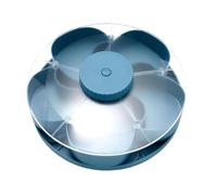Divided Serving Tray - Rotating Serving Tray with Lid | Non-Slip Base Fruit Trays with Lid | 22x22cm PP Storage for Vegetables Dipping Sauce Appetizers Travel Picnic Dining Table