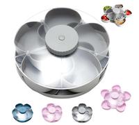 Divided Serving Tray That Spins - Perfect for Snacks, Dips & Party Appetizers, Portable Lazy Susan Snack Organizer, Multi-Purpose Snackle Box Travel with Rotating Cover for Charcuterie Veggie (c)