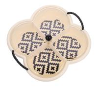 Divided Serving Tray with Cover for Snacks and Nuts Home PP Beige