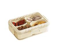 Divided Serving Tray with Lid and Handle, Portable Snack Platter for Fruits, Veggies, Spices, Nuts, and Candy, Ideal for Parties and Gatherings