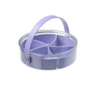 Divided Serving Tray with Lid and Handle Snackle Box Charcuterie Container Portable Snack Platters Organizer for Candy, Fruits, Nuts, Snacks, for Parties, Entertaining, Picnic (Purple)