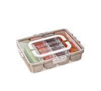 Divided Serving Tray With Lid Snack Container Separate Containers Portable Snackle For Fruits Candy Perfect Road Trips Picnic Sporting Events The Home Edit Products (White, 31cm×23.5cm×6.5cm)