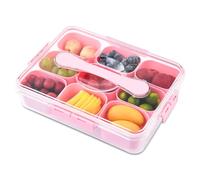 Divided Serving Tray with Lid Veggie Tray with Lid and Handle, Multi-Purpose Snackle Box Container for Charcuterie, Taco Tuesday, Movie Night, Travel, Beach, or Picnic Essentials (9 Compartments)