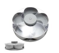 Divided Snack Box - Rotating Nut Serving Plate with Lid - Snack Organizer with Compartments - for Home Apartment Dining Room Living Room Picnic Garden BBQ Camping