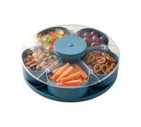 Divided Snack Box - Rotating Vegetable Salad Serving Lidded Plate,Snack Organizer with Compartments,for Home, Kitchen, Dining Room, Living Room, Picnic, Garden BBQ, Camping