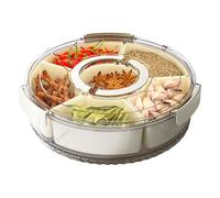 Divided Snack Schel With Lid | Transparent - Snack Plate With Divided Compartments And Lid - For Party Snacks Fruit Starters Cheese Vegetables Crackers Dips Desserts Buffet Plateau