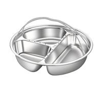 Divided Snack Tray, Stainless Steel Serving Plate, Sectional Food Platter, Multi Compartment Fruit Dish, Sturdy Heat Safe Design for Home Apartment Parties Family Nights Friend Picnics Use