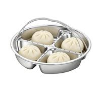 Divided Snack Tray | Stainless Steel Steaming Platter with Handle,Separated Appetizer Plate,for Home Apartment Family Nights Friend Gatherings Camping Picnics Movie Nights