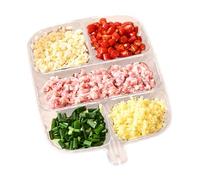 Divided Spice Tray, Split Serving Tray, 5 Grid Dinner Plate with Dividers - Separate Vegetable Tray with Food Compartment for Preparing Onions, Ginger and Garlic