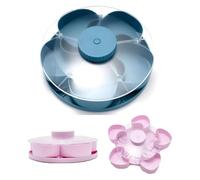 Divided Spin & Snack Serving Tray, Rotating Lazy Susan Charcuterie Board, Multi-Compartment Food Organizer, Portable Travel Snackle Box With Rotating Lid - Ideal Hostess Gift(Blue)