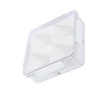 Divided Storage Box, Tight Sealing Easy Access 4 Compartment Modern Compartment Storage Box for Office (Square)