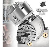 Dividing Head 3 Jaw Universal for Milling Machine Rotary Table with Tailstock, Vertical and Horizontal Use, Includes Dividing Plates for CNC Mills