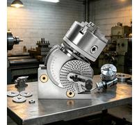 Dividing Head Indexing Head 3-Jaw Semi-Universal, 0.04° Precision, Tiltable Spindle, Durable Cast Iron Material, Tailstock Dividing Plates for CNC Mill, 6in Chuck