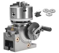 Dividing Head Set with 3-Jaw Chuck, Tailstock & Dividing Plates for Milling Machine Rotary Table, 4in/100mm, Perfect for Milling, Grinding, Drilling