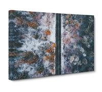 Dividing The Forest Canvas Print | Gallery Wrapped 30mm Frame Wall Art | 20x14 inches | Ready to Hang | Modern Landscape Picture | Living Room Bedroom Lounge Office