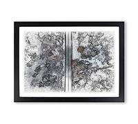 Dividing The Forest in Abstract Framed Print | A2 Black Framed Wall Art | Ready to Hang | Abstract Landscape Picture | Living Room Bedroom Lounge Office