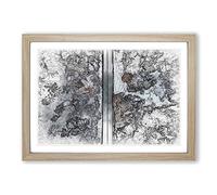 Dividing The Forest in Abstract Framed Print | A2 Oak Framed Wall Art | Ready to Hang | Abstract Landscape Picture | Living Room Bedroom Lounge Office