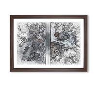 Dividing The Forest in Abstract Framed Print | A2 Walnut Framed Wall Art | Ready to Hang | Abstract Landscape Picture | Living Room Bedroom Lounge Office