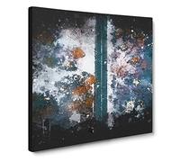 Dividing the Forest Paint Splash Canvas Print | Gallery Wrapped 30mm Frame Wall Art | 14x14 inches | Ready to Hang | Modern Landscape Picture | Living Room Bedroom Lounge Office