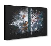 Dividing The Forest Paint Splash Canvas Print | Gallery Wrapped 30mm Frame Wall Art | 24x16 inches | Ready to Hang | Modern Landscape Picture | Living Room Bedroom Lounge Office