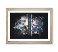 Dividing The Forest Paint Splash Modern Art Framed Print | A4 Oak Framed Wall Art | Ready to Hang | Modern Landscape Picture | Living Room Bedroom Lounge Office