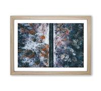 Dividing The Forest Painting Framed Print | A2 Oak Framed Wall Art | Ready to Hang | Modern Landscape Picture | Living Room Bedroom Lounge Office