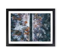 Dividing The Forest Painting Modern Art Framed Print | A2 Black Framed Wall Art | Ready to Hang | Modern Landscape Picture | Living Room Bedroom Lounge Office
