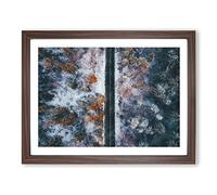 Dividing The Forest Painting Modern Art Framed Print | A2 Walnut Framed Wall Art | Ready to Hang | Modern Landscape Picture | Living Room Bedroom Lounge Office