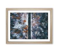 Dividing The Forest Painting Modern Art Framed Wall Art Print, Ready to Hang Picture for Living Room Bedroom Home Office Décor, Oak A4 (34 x 25 cm)