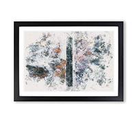 Dividing The Forest Watercolour Framed Print | A2 Black Framed Wall Art | Ready to Hang | Modern Landscape Picture | Living Room Bedroom Lounge Office