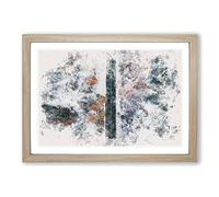 Dividing The Forest Watercolour Framed Print | A2 Oak Framed Wall Art | Ready to Hang | Modern Landscape Picture | Living Room Bedroom Lounge Office