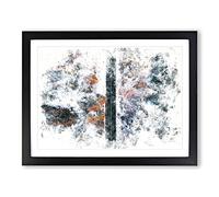 Dividing The Forest Watercolour Modern Framed Print | A2 Black Framed Wall Art | Ready to Hang | Modern Landscape Picture | Living Room Bedroom Lounge Office