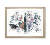 Dividing The Forest Watercolour Modern Framed Print | A3 Oak Framed Wall Art | Ready to Hang | Modern Landscape Picture | Living Room Bedroom Lounge Office