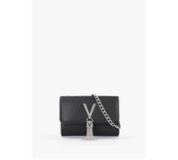 Divina Black Silver Pebbled Shoulder Bag - Black Leather / One Size