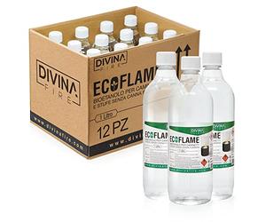 Divina Fire x12 Bioethanol 1lt Ecological Fuel Natural odourless Fireplace bio-Fireplace