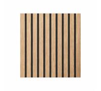 DIVINA HOME Decorative panel with wooden slats, MDF slats and PET felt, set of 12 pieces, 60 x 60 cm, soundproofing wall covering, oak.