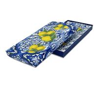 DIVINA Italian Design SF182 12-inch Rectangular Ceramic Lemon Mediterranean Dish for Appetizers and Desserts