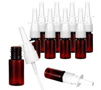 DIVINA VITAE 10 ml Nasal Spray Bottle 10Pcs Refillable Atomiser Spray Bottle Brown Plastic Empty Nasal Sprayer for Water Perfume Essential Oils Wound Disinfectant(Brown)