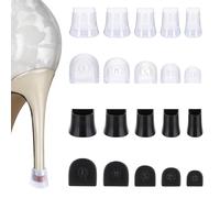 DIVINA VITAE 10 Pairs Heel Caps for High Heels, 5 Sizes Heel Covers Black High Heel Protectors Non-Slip Heels Stoppers Replacement Tips Caps for Walking on Grass and Uneven Road