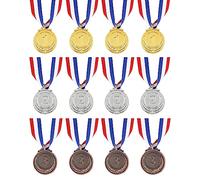 DIVINA VITAE 12 Pcs Gold Silver Bronze Award Medals Winner Medals With Neck Straps Medals for Awards 1st 2nd 3rd Prize Medals For Competitions, Parties, Olympic Style,2 Inches