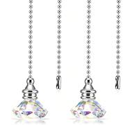 DIVINA VITAE 2 Packs Diamond Crystal Ceiling Fan Pull Chain Extension