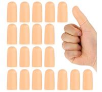 DIVINA VITAE 20Pcs Gel Finger Cots Cover, Silicone Finger Protectors Sleeve, Rubber Fingers Tips Gloves Caps Bandage for Fingers Cracking Trigger Arthritis Pain Relief(Skin Color)