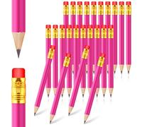 DIVINA VITAE 24 Pcs Back to School Small Pencils Half Pencils with Erasers 3.93 Inch Mini Short Golf Pencil Bulk Rose Red Pre Sharpened Graphite HB Pencil for Baby Shower Bridal Shower Wedding
