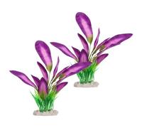 DIVINA VITAE 2Pcs Silk Aquarium Plants for Betta Fish Tank, 10 Inch Tall Artificial Aquatic Water Grass Decoration, Purple
