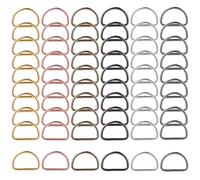 DIVINA VITAE 60 Pcs Metal D Rings Colorful D Ring Multi-Purpose Small D Ring Buckle Clipse for Pet Collar Hardware Bag Buckle Strap DIY Sewing (20mm)
